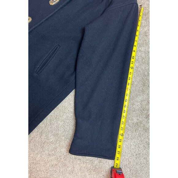 Vintage Billi by Billycoat Long Black Wool Overcoat Hooded Heavy Made in USA XL - Picture 9 of 16